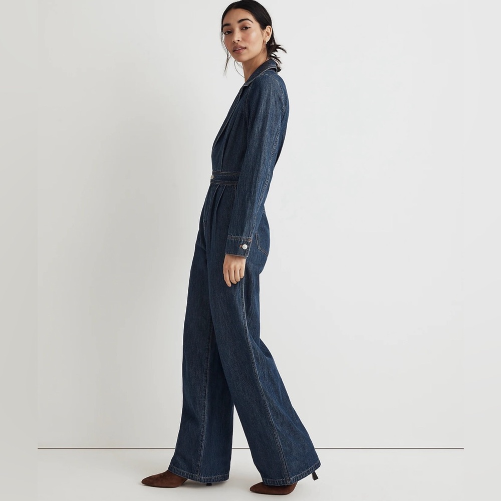 Madewell Denim Tailored Jumpsuit in Norvell Wash Size 4 - Picture 3 of 6